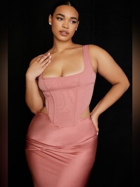 House of CB Edetta Rose Mesh Corset Top Size L